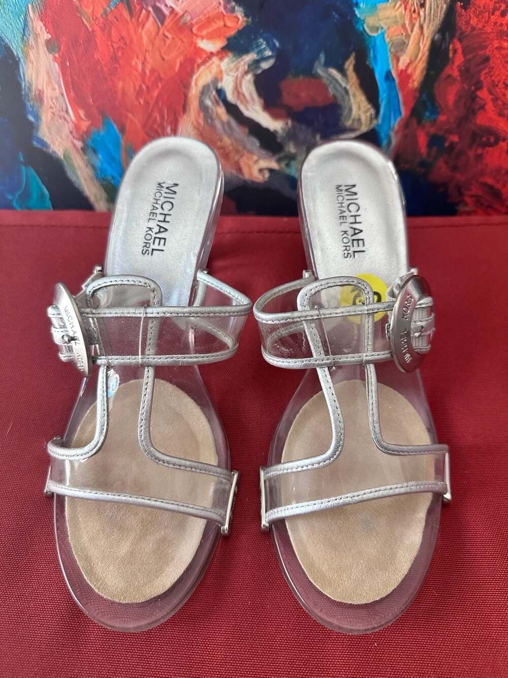 No10 Michael Kors Silver Strappy Flat Sandals